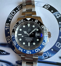 Load image into Gallery viewer, JP Black & blue ceramic bezel automatic watch