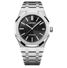 Load image into Gallery viewer, Custom seiko automatic mod watch ap oak black dial