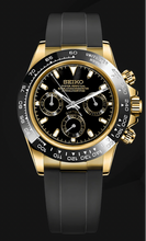 Load image into Gallery viewer, seiko daytona black dial & gold pl watch