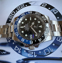 Load image into Gallery viewer, JP Black & blue ceramic bezel automatic watch