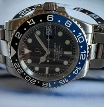 Load image into Gallery viewer, JP Black & blue ceramic bezel automatic watch