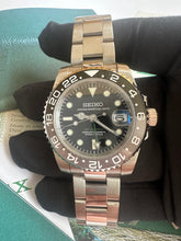 Load image into Gallery viewer, Seiko mod Bruce Wayne - black & grey ceramic bezel (seiko 4r36 gmt movement)