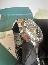 Load image into Gallery viewer, Seiko mod Bruce Wayne - black & grey ceramic bezel (seiko 4r36 gmt movement)