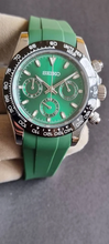 Load image into Gallery viewer, Green vs daytona ceramic custom seiko vk63 daytona mod watch