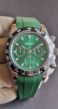 Load image into Gallery viewer, Green vs daytona ceramic custom seiko vk63 daytona mod watch