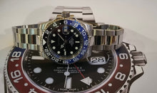 Load image into Gallery viewer, Seiko nh34a/4r34 gmt mod watch blue & black ceramic bezel