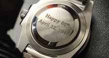 Load image into Gallery viewer, Your name on the dial, your engraving on the crown and case back