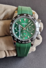 Load image into Gallery viewer, Green vs daytona ceramic custom seiko vk63 daytona mod watch