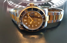 Load image into Gallery viewer, Two Tone black ceramic automatic seiko nh35 movement watch