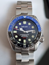Load image into Gallery viewer, Seiko skx mod the black & blue bezel vs deepsea