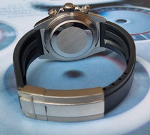 Load image into Gallery viewer, Black ceramic daytona seiko mod watch on oysterflex