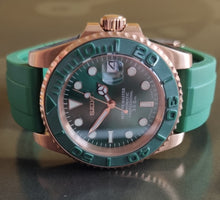 Load image into Gallery viewer, Seiko mod watch Rose Green vs yachtmaster, one off build!