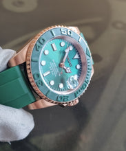 Load image into Gallery viewer, Seiko mod watch Rose Green vs yachtmaster, one off build!