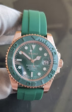 Load image into Gallery viewer, Seiko mod watch Rose Green vs yachtmaster, one off build!