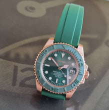 Load image into Gallery viewer, Seiko mod watch Rose Green vs yachtmaster, one off build!
