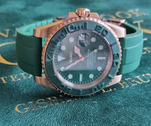 Load image into Gallery viewer, Seiko mod watch Rose Green vs yachtmaster, one off build!