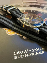 Load image into Gallery viewer, vintage style driver black aluminium bezel seiko nh35 automatic movement watch on nato
