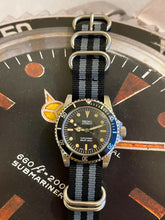 Load image into Gallery viewer, vintage style driver black aluminium bezel seiko nh35 automatic movement watch on nato