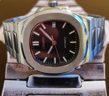 Load image into Gallery viewer, Seiko mod watch nautilus black dial