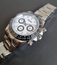Load image into Gallery viewer, Black white ceramic seiko Panda daytona mod watch