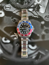 Load image into Gallery viewer, Blue and red bezel custom built watch