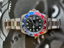 Load image into Gallery viewer, Blue and red bezel custom built watch