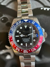 Load image into Gallery viewer, Blue and red bezel custom built watch
