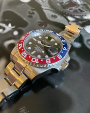 Load image into Gallery viewer, Blue and red bezel custom built watch