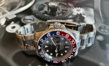 Load image into Gallery viewer, Blue and red bezel custom built watch