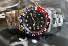 Load image into Gallery viewer, Blue and red bezel custom built watch