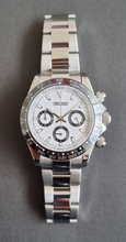 Load image into Gallery viewer, Black white ceramic seiko Panda daytona mod watch