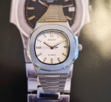Load image into Gallery viewer, Seiko mod watch nautilus white dial