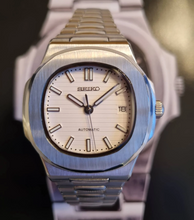 Load image into Gallery viewer, Seiko mod watch nautilus white dial