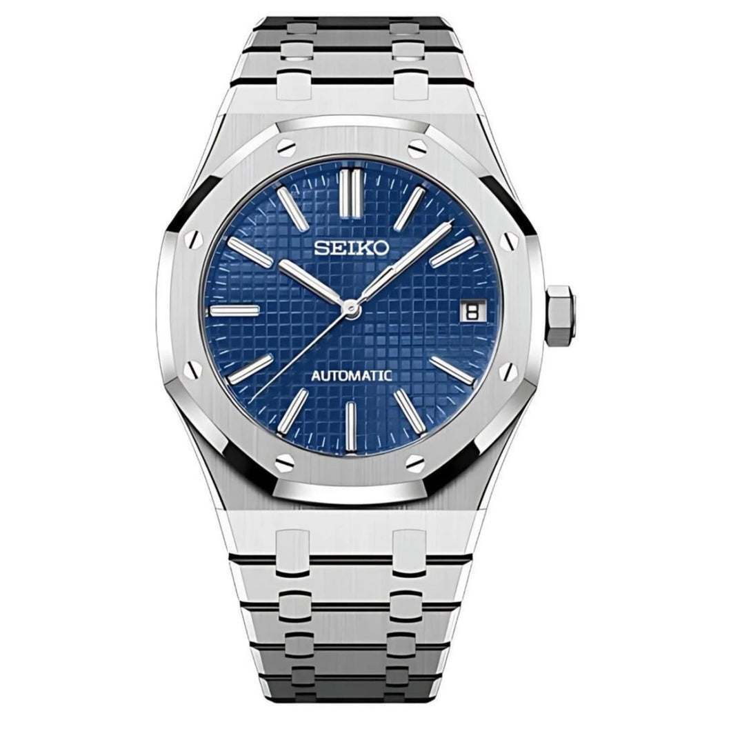 seiko automatic mod watch ap oak blue dial