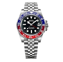 Load image into Gallery viewer, Seiko red &amp; blue GMT - seiko 4R36 GMT movement
