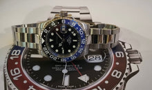 Load image into Gallery viewer, Seiko nh34a/4r34 gmt mod watch blue &amp; black ceramic bezel

