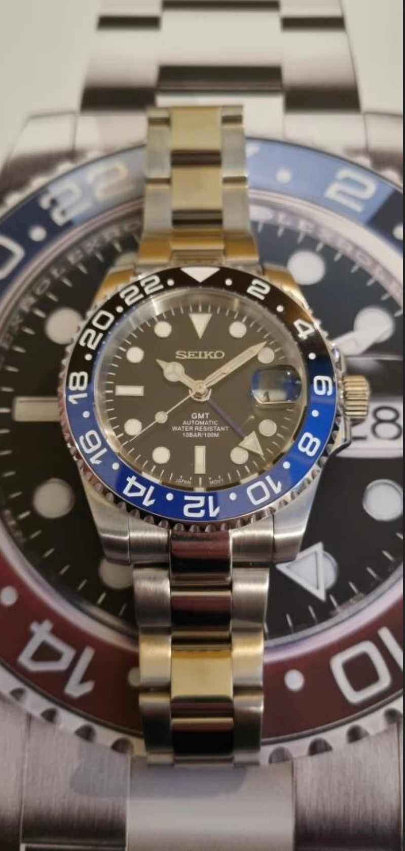 新品 SEIKO NH34Aムーブメント GMT用 カスタム MOD SEIKO MOD NH34 カスタム GMTマスターⅡ 腕時計(アナログ)