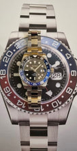 Load image into Gallery viewer, Seiko nh34a/4r34 gmt mod watch blue &amp; black ceramic bezel
