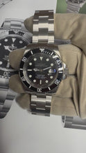 Load and play video in Gallery viewer, NEW dial Black ceramic seiko nh35 automatic sub - with video
