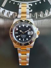 Load image into Gallery viewer, Two Tone black ceramic automatic seiko nh35 movement watch
