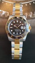 Load image into Gallery viewer, Two Tone black ceramic automatic seiko nh35 movement watch
