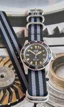 Load image into Gallery viewer, New version milsub vintage style custom watch on nato strap
