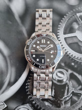 Load image into Gallery viewer, Black ceramic seiko mod seamaster black wave dial master of the sea
