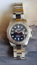 Load image into Gallery viewer, Seiko mod steel yacthmaster blue build, blue lume
